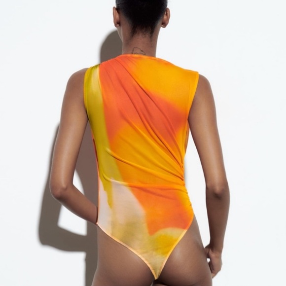 Zara Draped Tulle Bodysuit - Picture 5 of 7